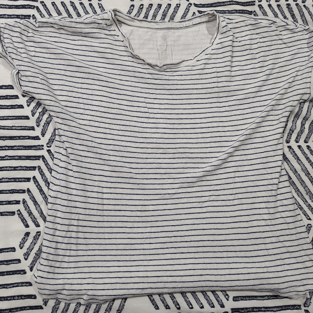 Kindred Bravely Striped Nursing and Maternity Linen T-Shirt